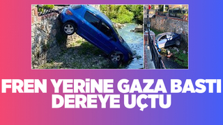 Otomobil dereye uçtu