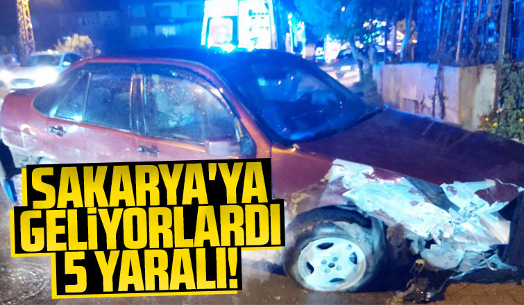 Otomobil duvara çarptı: 5 yaralı
