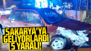 Otomobil duvara çarptı: 5 yaralı