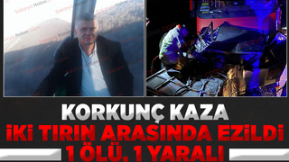 Otomobil iki tırın arasında ezildi: 1 ölü, 1 yaralı