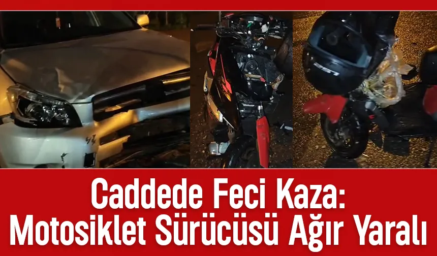 Otomobil ile çarpışan motosikletli ağır yaralandı