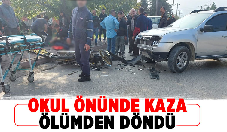 Otomobil ile çarpışan motosikletli yaralandı