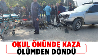 Otomobil ile çarpışan motosikletli yaralandı
