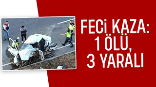 Otomobil ile hafif ticari araç çarpıştı: 1 ölü, 3 yaralı