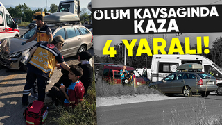 Otomobil ile hafif ticari araç çarpıştı: 4 yaralı