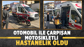 Otomobil ile motosiklet çarpıştı 1 yaralı