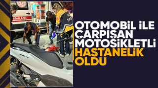 Otomobil ile motosiklet çarpıştı: 1 yaralı