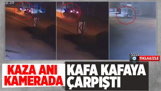 Otomobil ile motosiklet kafa kafaya böyle çarpıştı