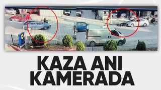 Otomobil ile motosikletin kazası kamerada