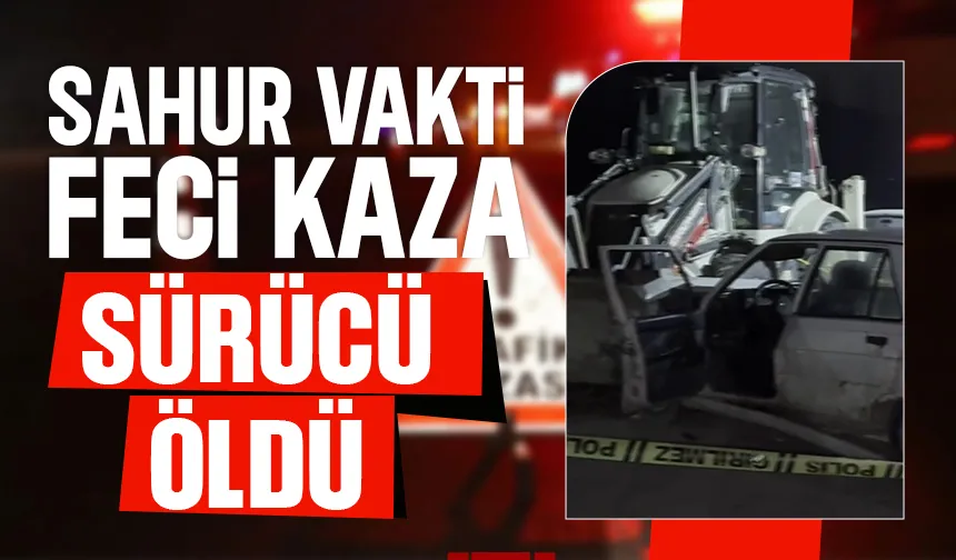 Otomobil iş makinesine çarptı: 1 ölü