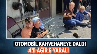 Otomobil kahvehaneye daldı: 6 yaralı