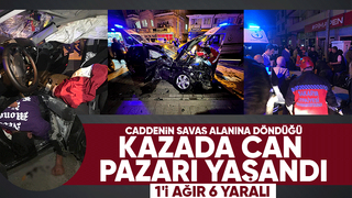 Otomobil karşı yöne geçip kamyonetle çarpıştı: 6 yaralı