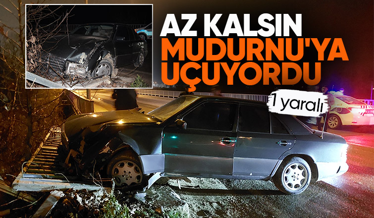 Otomobil köprü korkuluklarına çarptı