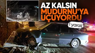Otomobil köprü korkuluklarına çarptı