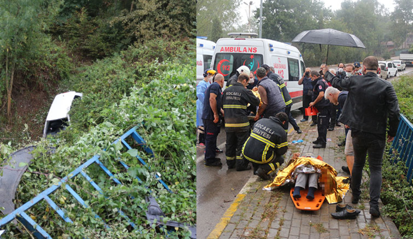 Otomobil köprüden uçtu: 3 yaralı