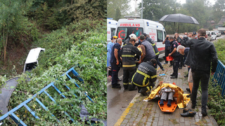 Otomobil köprüden uçtu: 3 yaralı