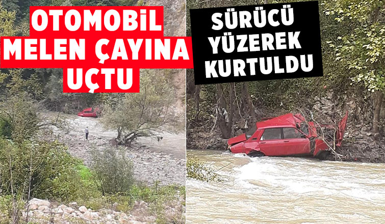 Otomobil, Melen çayına uçtu: 1 yaralı
