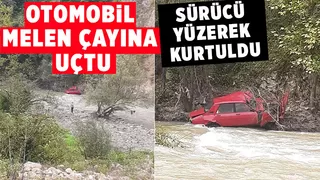Otomobil, Melen çayına uçtu: 1 yaralı