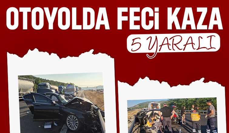 Otomobil patates yüklü kamyona çarptı 5 yaralı