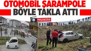 Otomobil şarampole böyle takla attı
