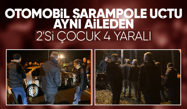 Otomobil şarampole uçtu: 4 yaralı