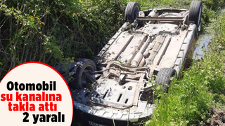 Otomobil su kanalına düştü