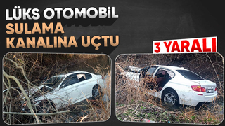 Otomobil sulama kanalına uçtu