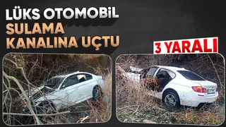 Otomobil sulama kanalına uçtu