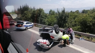 Otomobil takla attı: 1 yaralı