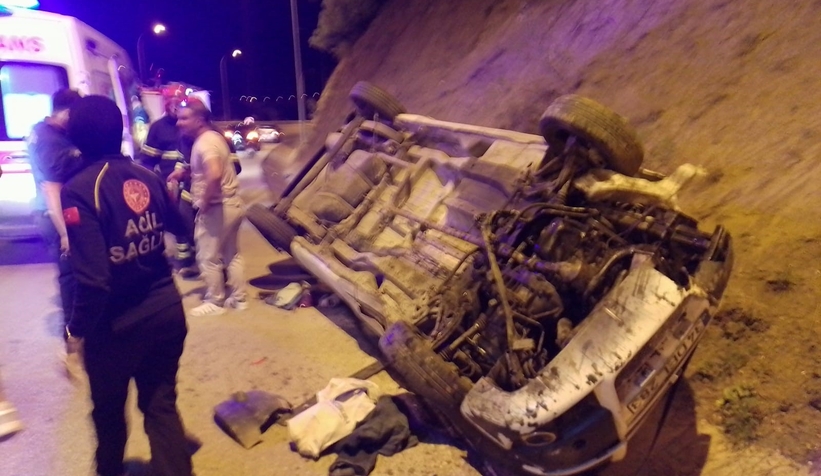 Otomobil takla attı: 2'si çocuk 4 yaralı