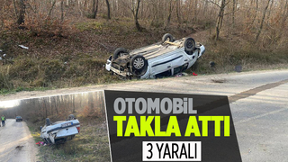 Otomobil takla attı, 3 kişi ölümden döndü