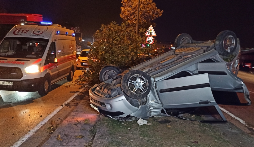 Otomobil takla attı: 3 yaralı