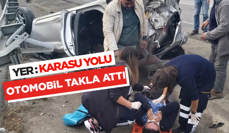 Otomobil takla attı