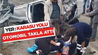 Otomobil takla attı