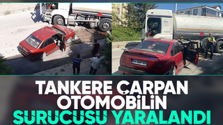 Otomobil tankere çarptı: 1 yaralı