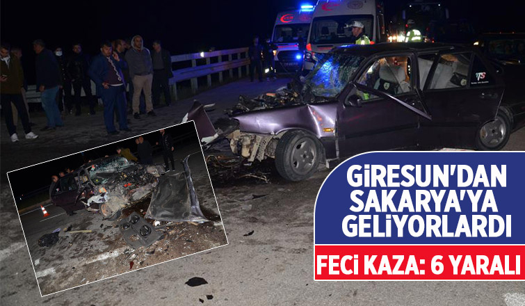 Otomobil yolcu otobüsü ile çarpıştı: 6 yaralı