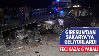 Otomobil yolcu otobüsü ile çarpıştı: 6 yaralı