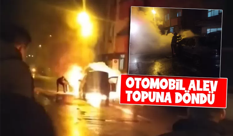 Otomobilde yangın çıktı