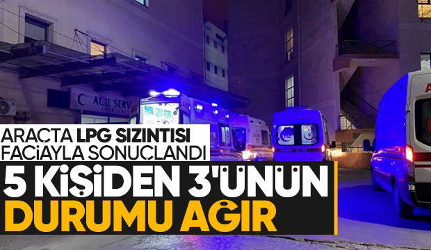 Otomobilden sızan gazdan zehirlendiler