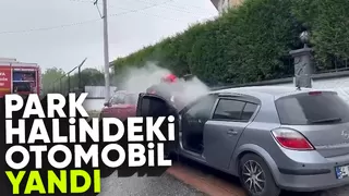 Otomobili kül olmaktan itfaiye kurtardı