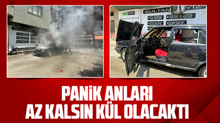 Otomobili kül olmaktan itfaiye kurtardı