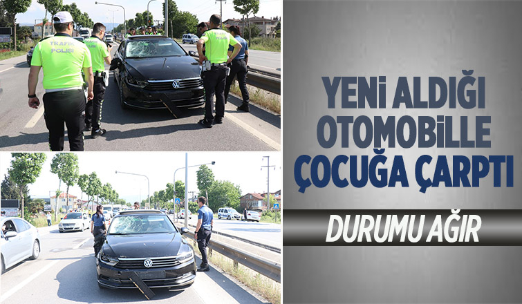 Otomobilin çarptığı bisikletli çocuk ağır yaralandı