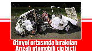  Otomobilin kağıt gibi ezildiği kazada 1 kişi yaralandı