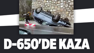 Otomobille çarpışan cip takla attı