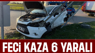 Otomobiller çarpıştı: 6 yaralı