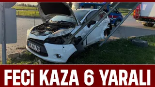 Otomobiller çarpıştı: 6 yaralı