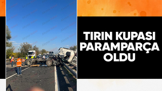 Otoyol da 2 tırın çarpışması sonucu 1 kişi yaralandı