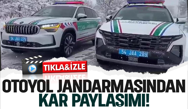Otoyol jandarmadan kar altında nöbet