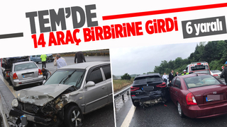 Otoyolda 14 araç birbirine girdi