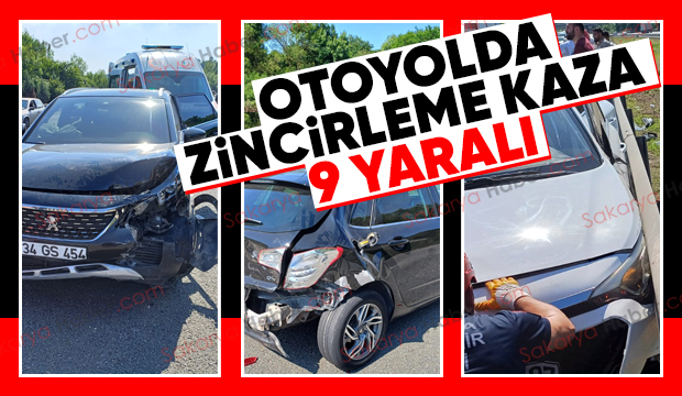 Otoyolda 5 araçlı  zincirleme kaza